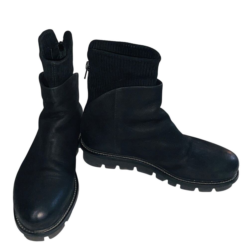 Women’s Black Heeled Ankle Boots with sock top